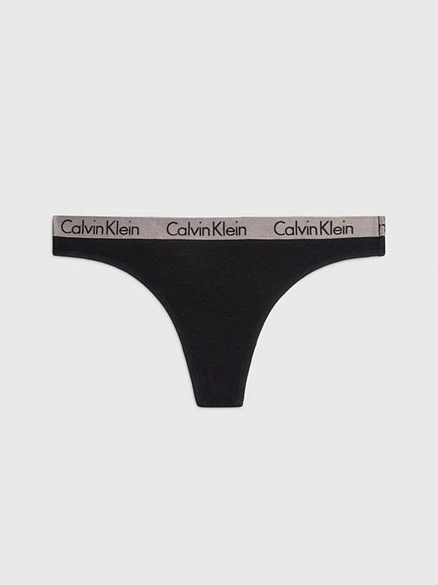 Calvin Klein USA Radiant Cotton Womens Thong Black 0673429-IG